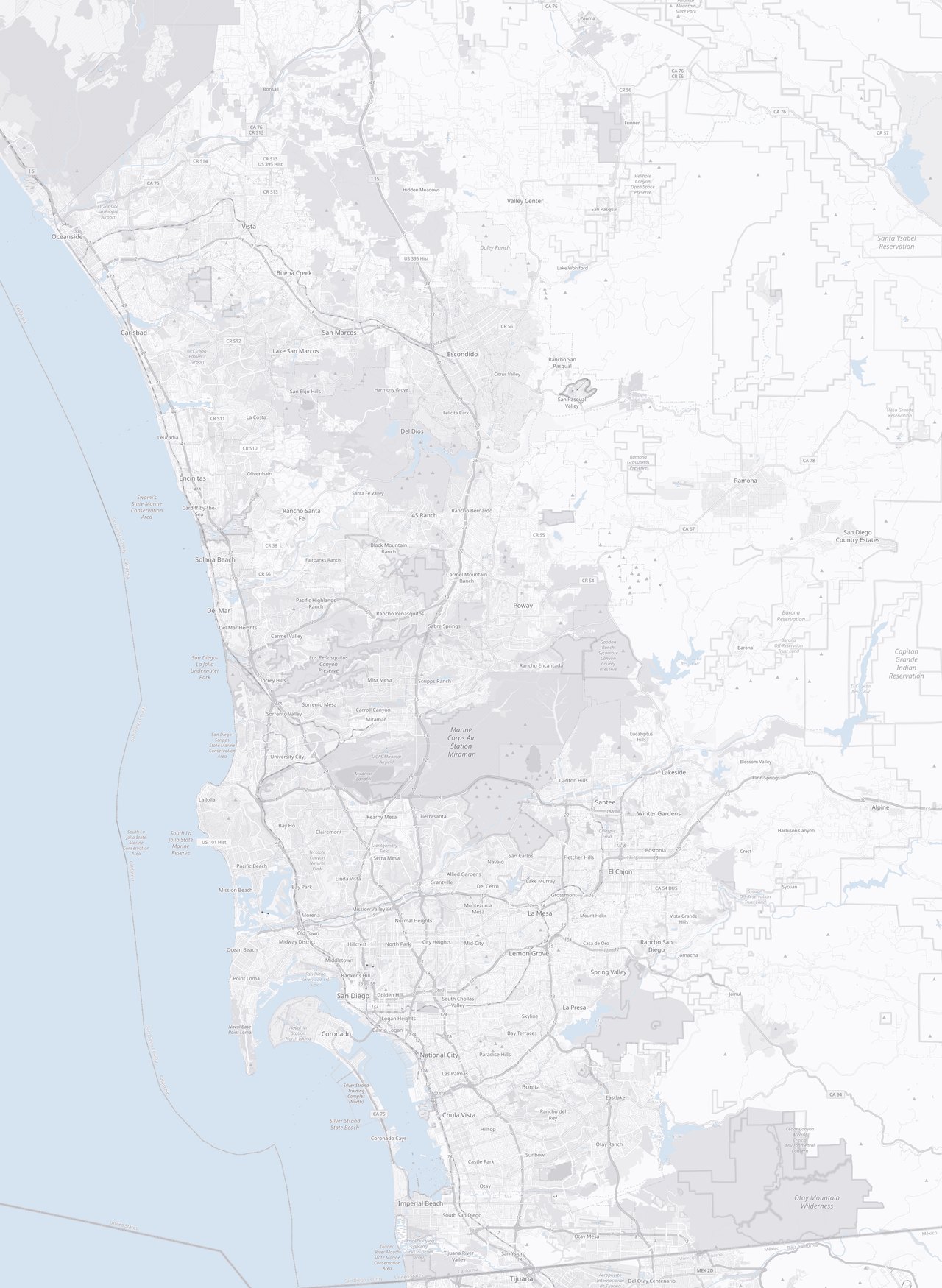 Map of San Diego County